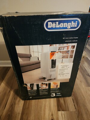 DeLonghi 1500W 5120 BTU Electric Oil Filled Radiator - White