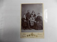 Vintage Antique Cabinet Card Photograph Family of Five