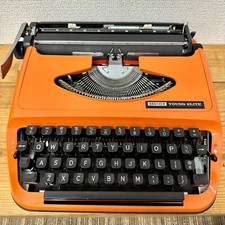 Brother Young Elite Typewriter Retro Vintage Antique Orange Alphabetic Array JPN thumbnail