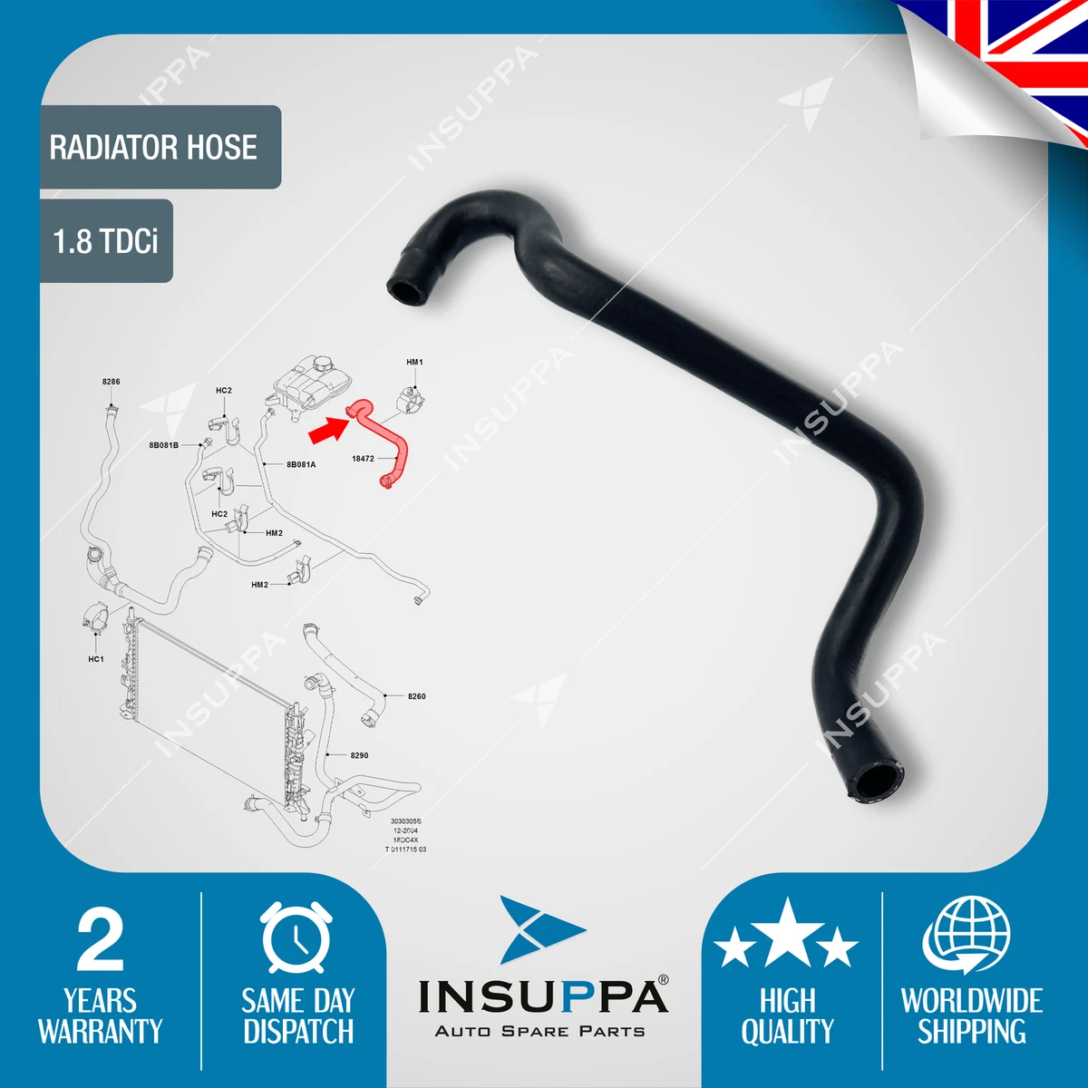 Radiator Hose Pipe For C-Max Focus Mk2 Mondeo Mk4 Galaxy Mk2 S-Max 