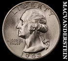 1943-S Silver Washington Quarter - Choice Gem Brilliant Unc++++  Lustrous  #K170