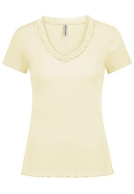 Eight2Nine T-Shirt Damen T-SHIRT WITH LACE gelb Basics, Streetwear