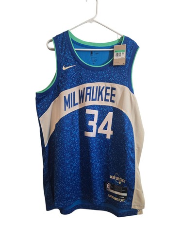 Nike Giannis Antetokounmpo Milwaukee Bucks City Edition Men's Jersey Size XL 
