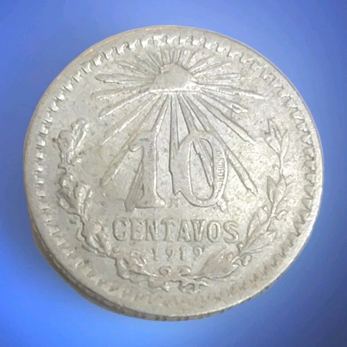 1919 Mexico 10 Centavos Silver — photo from the most recent tracked eBay sale