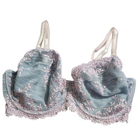 Wacoal Blue Pink Lace Full Figure Underwire Bra 38DD