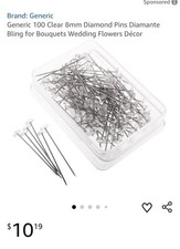 100pcs Bouquet Pins 1.5 Inch Corsage Pins Straight Head, Clear