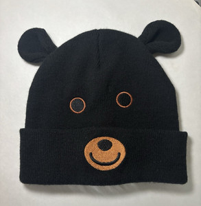 Grassroots California Black Bear Beanie Hat w/ Ears, Unisex, One Size fits most