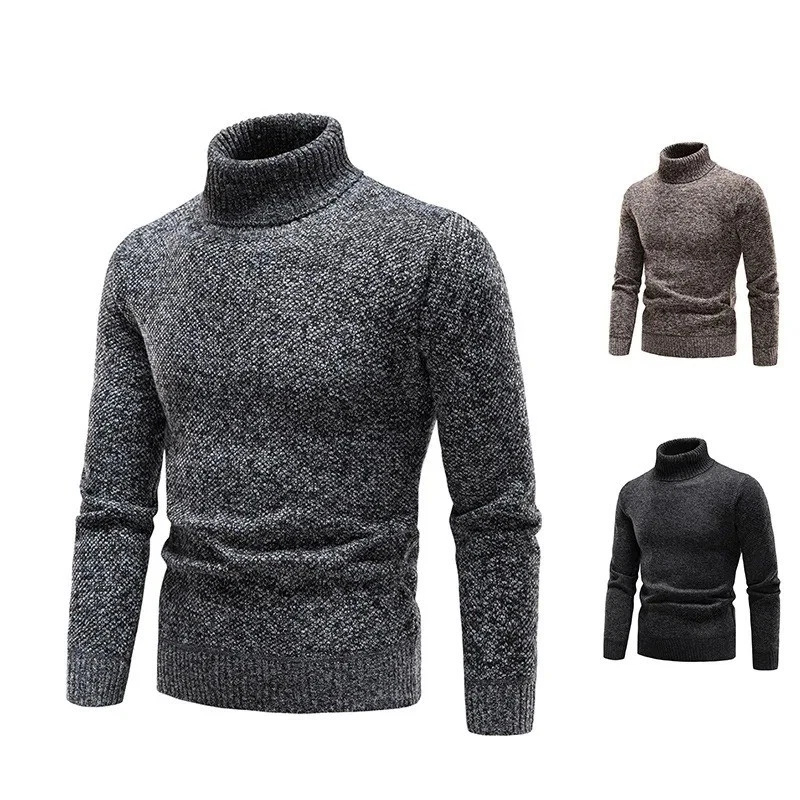 Herren Fleece Pullover Rollkragen Slim Fit Warm Herbst Winter Luxus Jumper - Bild 2 von 4