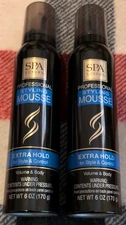 2 SPA LUXURY STYLING HAIR STYLING MOUSSE EXTRA HOLD VOLUME BODY CONTROL 6oz 