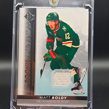 Upper Deck 2022-23 SP SP Rookie Authentics Matt Boldy RC Jersey MEM #137 Wild