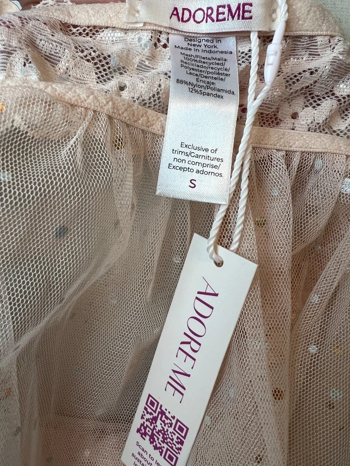 Adore Me Sheer Babydoll Top Y2K Fiesta Talla Pequeña Nuevo con Etiquetas Vestido Lencería Hada Años 90 Foto 4 de 4