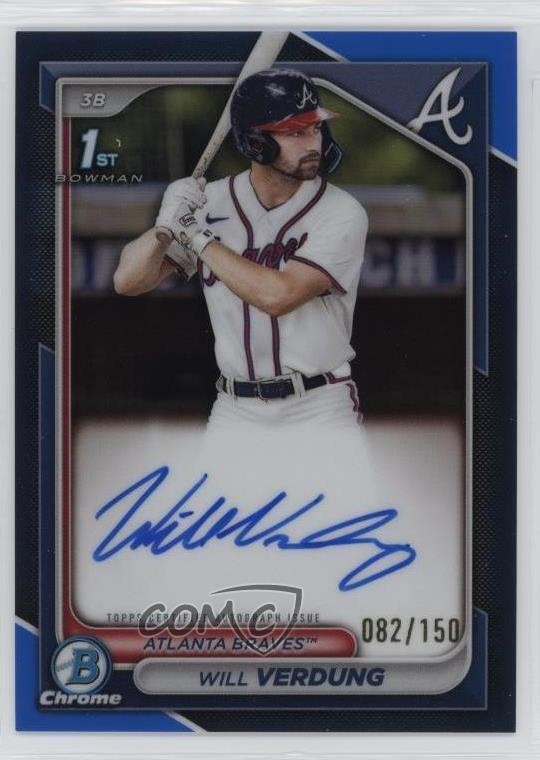 2024 Bowman Chrome Prospect Blue Refractor 82/150 Will Verdung #CPA-WV Auto 1id5