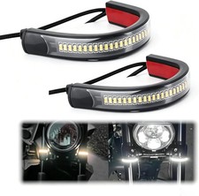 2PCS Motorcycle Turn Signals LED,Dual-Color Fork Motorcycle Blinkers as Turns Si