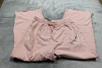 Victoria's Secret Large Doll House Pink Ivy Fleece Wide Leg Split Hem Sweatpants
