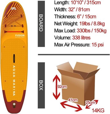 Aqua Marina FUSION Tavola Da Paddle In PVC - 330x81x15cm, Portata Max 150kg - Foto 6