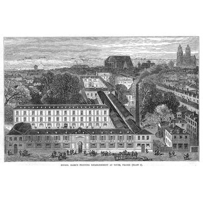 FRANKREICH Mame's Printing Establishment at Tours - Antiker Druck 1867