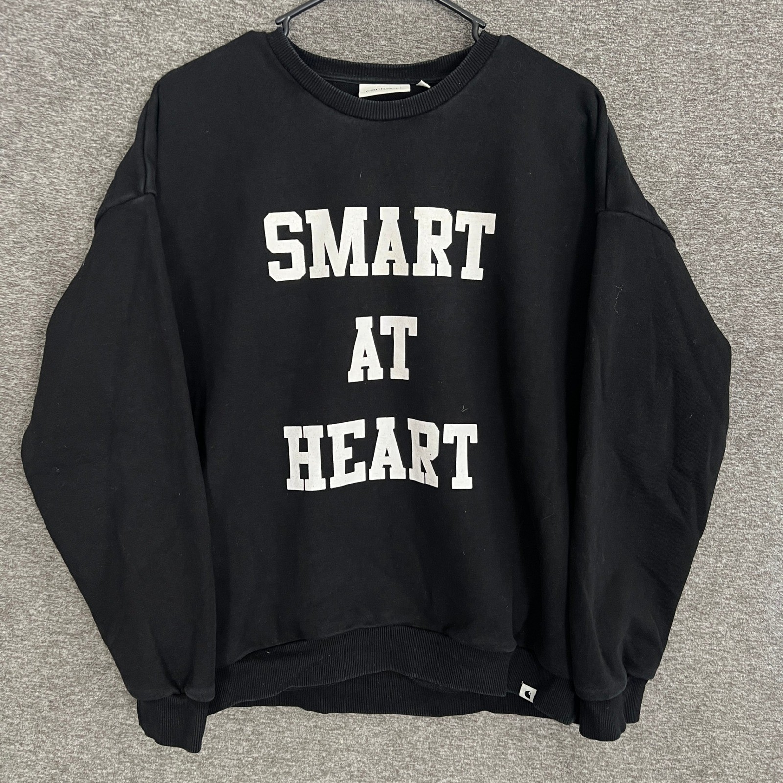 Sudadera Carhartt WIP W'Eason Inteligente en Corazón Negra Cuello Redondo Pullover Mediana