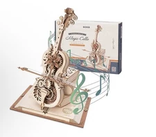 ROKR 3D Wooden Puzzles for Adults,Wooden Music Box Kits-Cello Wood Model Kits