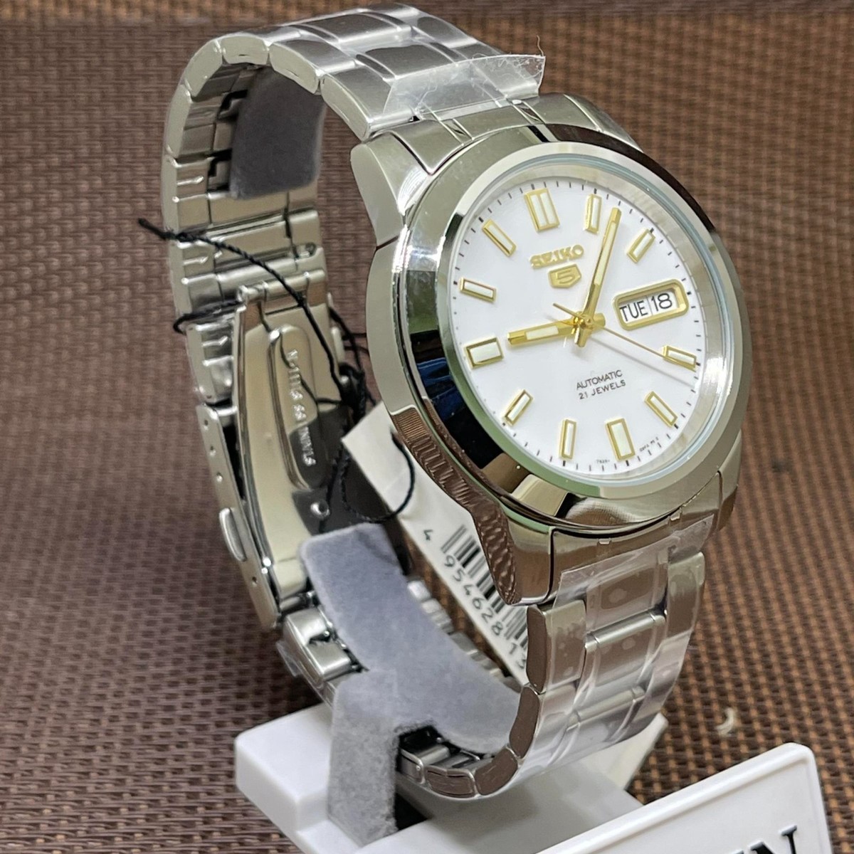 Seiko 5 SNKK07K1 White Automatic 21 Jewels Stainless Steel Analog