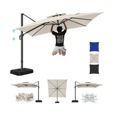 Hotime 10ft Cantilever Patio Umbrella Outdoor Heavy Duty Double Top Windproof...