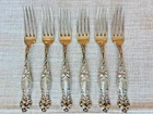 Gorham Sterling Silver "Lily/Iris Pattern" Salad/Lunch Fork-Set of 6