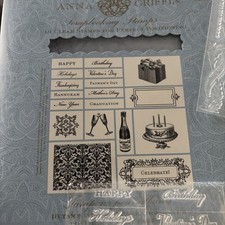 Anna Griffin Celebrations Wedding Birthday Holiday New Clear Stamp Set 91412