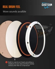 12Inch Drum Practice Pad Silent Practice Drum Pad Built-In Drum Head Real