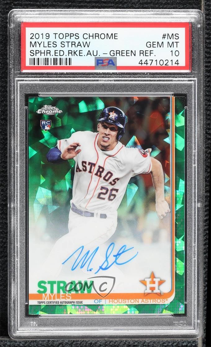 2019 Chrome Sapphire Green 32/50 Myles Straw PSA 10 GEM MT Rookie Auto RC 1c7