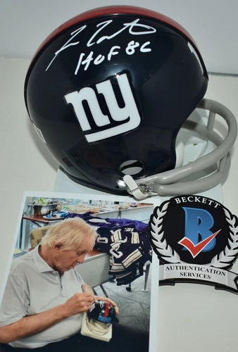 FRAN TARKENTON AUTOGRAPHED VSR4 2 BAR MINI HELMET NEW YORK GIANTS HOF 1986 JSA