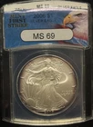 ANACS MS 69 2006 United States American Silver Eagle S$1 Coin-659 Cracked Slab