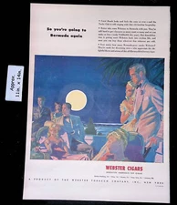 1946 WEBER CIGARS  Dressed formal in Bermuda Men smoke cigars Print Ad 45065