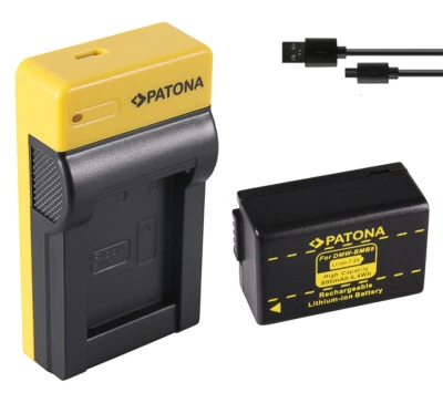 AKKU PATONA USB-Ladegerät + Akku für Panasonic Lumix DC-FZ82, DC-FZ83, DMC-FZ45 - DMW-BMB9-E