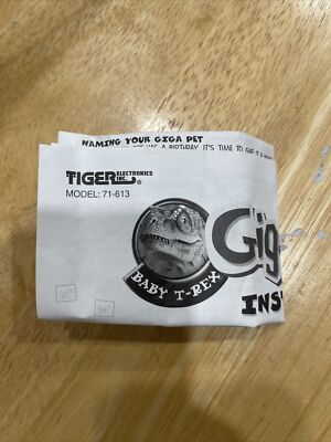 The Lost World Jurassic Park Baby T-Rex Giga Pet Instruction