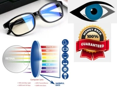 C2C Blue Light Block UV Transparent Lens Computer Glasses Anti-glare