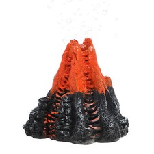 Aquarium Volcano Ornament Single Vent Volcano Fish Tank Decorations Orange 1 Set