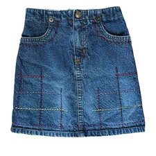 VTG y2k Mary Kate Ashley Olsen blue denim midi skirt toddler girl size 4t cotton