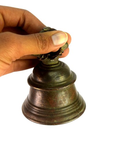 Old Beautiful Ritual Bell Nice Home Hanging Brass bell Halloween Gift. G70-289 - Picture 8 of 10
