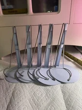 5pc Kemper DOLL STAND LIGHT TAN COLOR METAL COATED WIRE  4.5" Base/Height 7-12