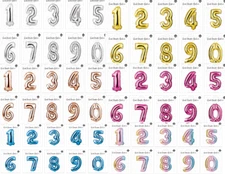 Colourful Gaint 65cm Large Numbers Foil Balloon Birthday Party Helium / Air UK