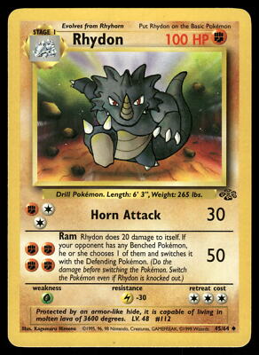 Rhydon MP 45/64 Jungle Pokemon Card | eBay Rhydon MP 45/64 Jungle Pokemon Card | eBay