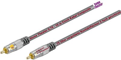 Home Theater 0,75 -10m Cinch Kabel, Composite subwooferkabel HQ Kabel A/V 75Ω 
