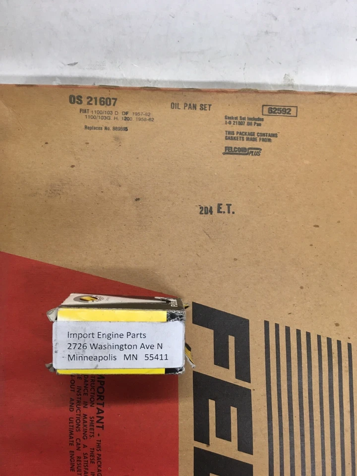 CONJUNTO DE JUNTA PANELA DE ÓLEO COMPATÍVEL COM FIAT 1100 1089c OHV 68mm 1957-1962 JH314 - Imagem 3 de 3