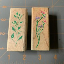 Rubber Stampede- Posh Impressions Flowers Vines Wood Mounted stamp Floral