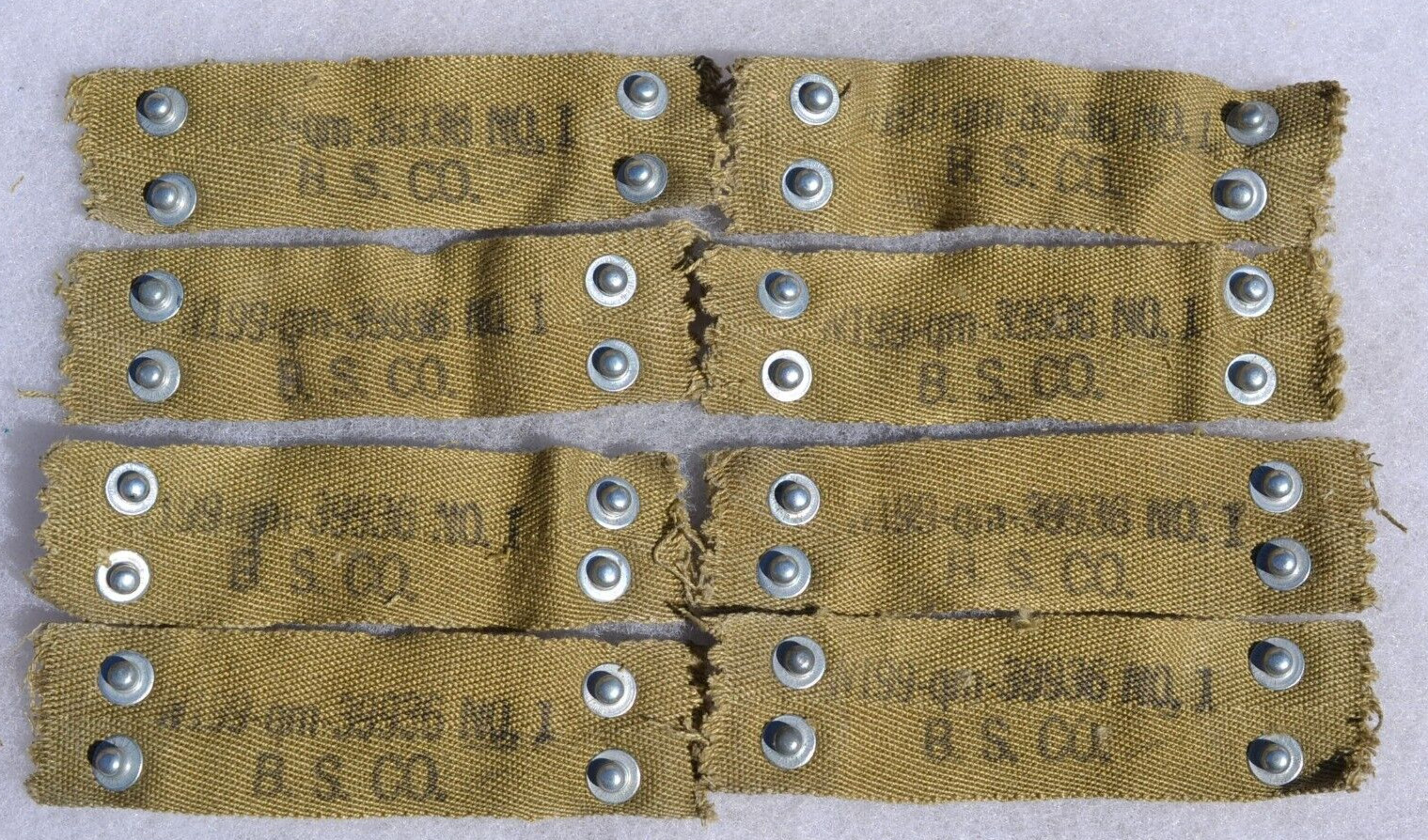 US ARMY M-1 HELMET LINER NAPE STRAP RARE MAKER B.S. CO. MAKE