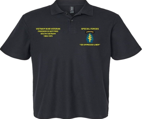 SPECIAL FORCES AIRBORNE*19TH SPECIAL FORCES*DRAPER-UTAH*BESTICKTES POLOSHIRT. - Bild 7 von 7