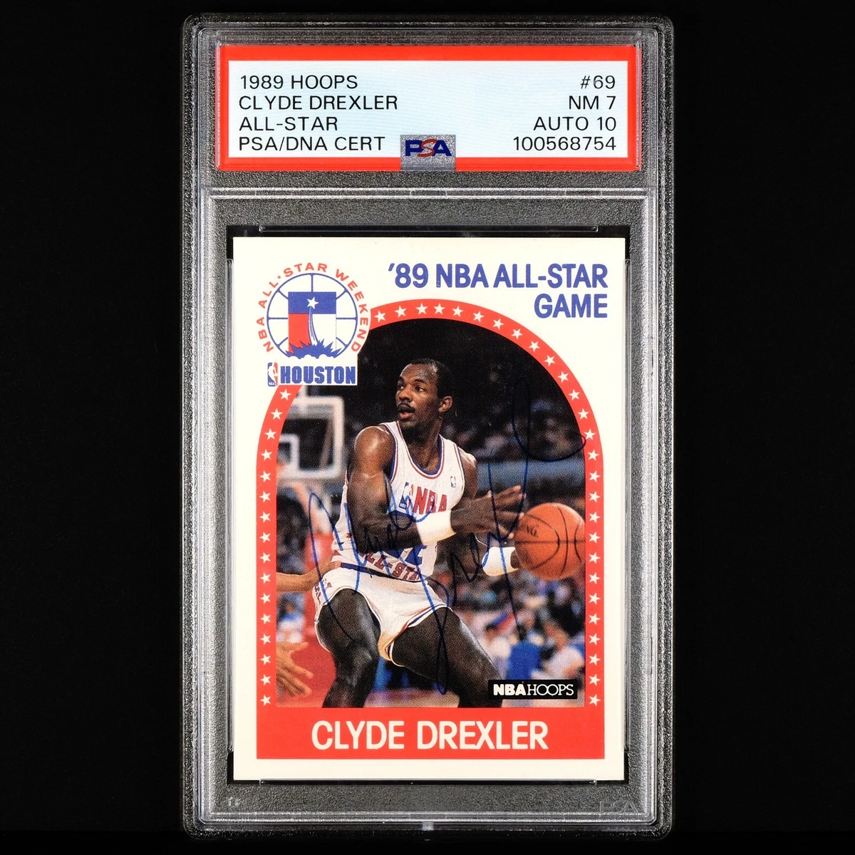Clyde Drexler Professional Sports Authenticator (PSA) Basketball 
