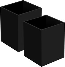 2 Pack Acrylic Pen Pencil Holder, Black Makeup Brush Holder Cup Storage Office D