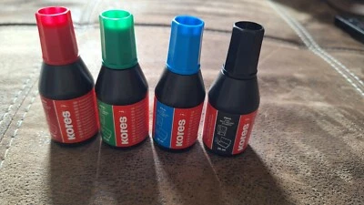 KORES Stempelfarbe ``stamp pad ink´´ für Stempelkissen & Selbstfärber 3 Farben