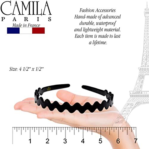 Diadema francesa Paris CP3295 para mujer, agarre fuerte cabello de mujer negro - Imagen 6 de 7