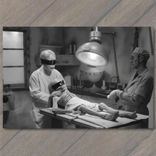 Art Print Alien Autopsy Vintage Vibe Strange Doctor Weird Creepy UFO Being Dead